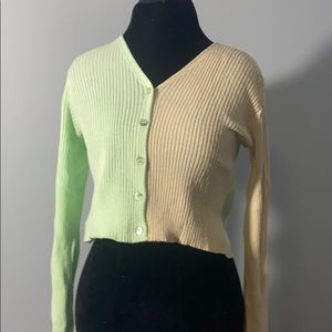 Asos Colorblock Button-Up Cardigan